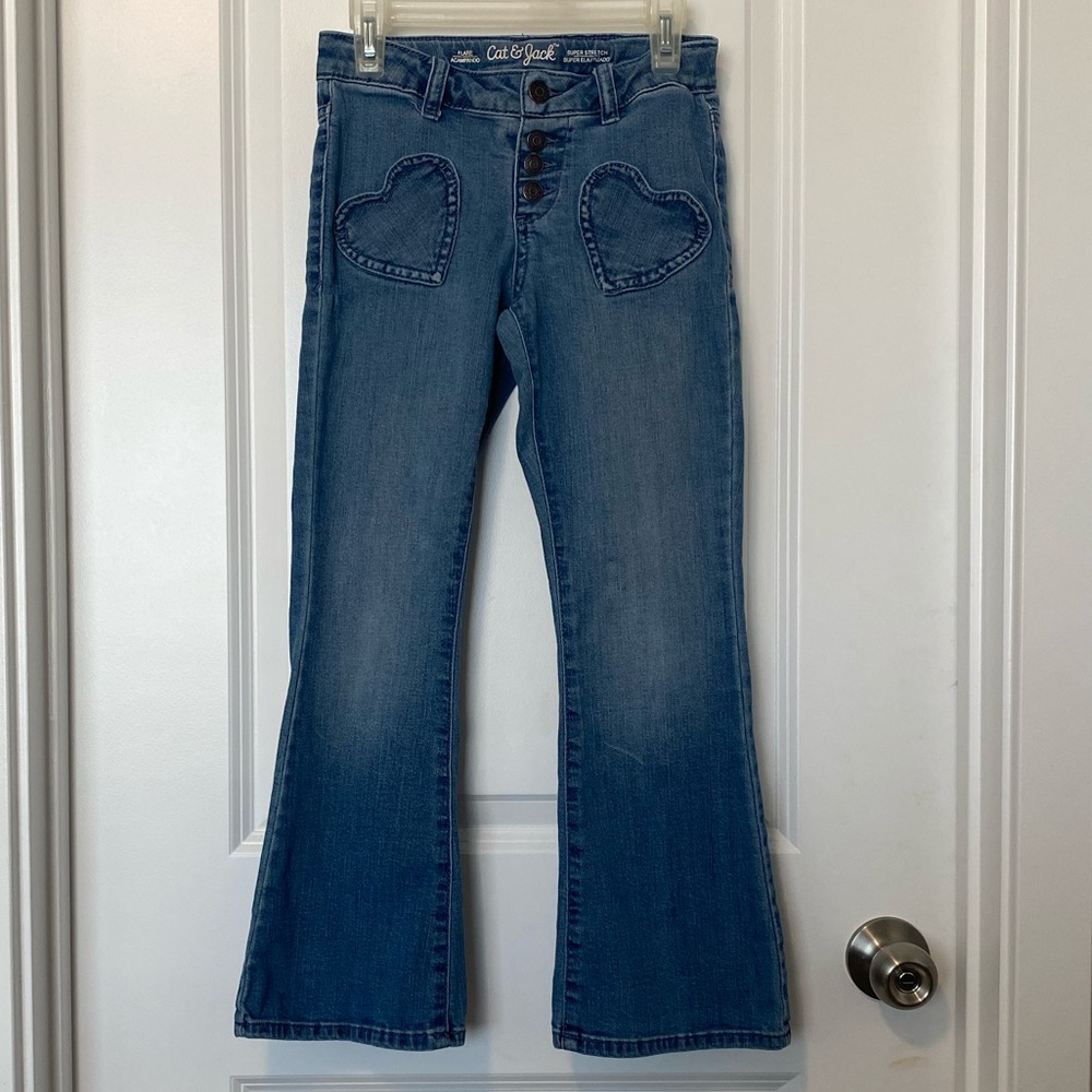Cat & Jack Flare Heart Pocket Jeans | Girls 8